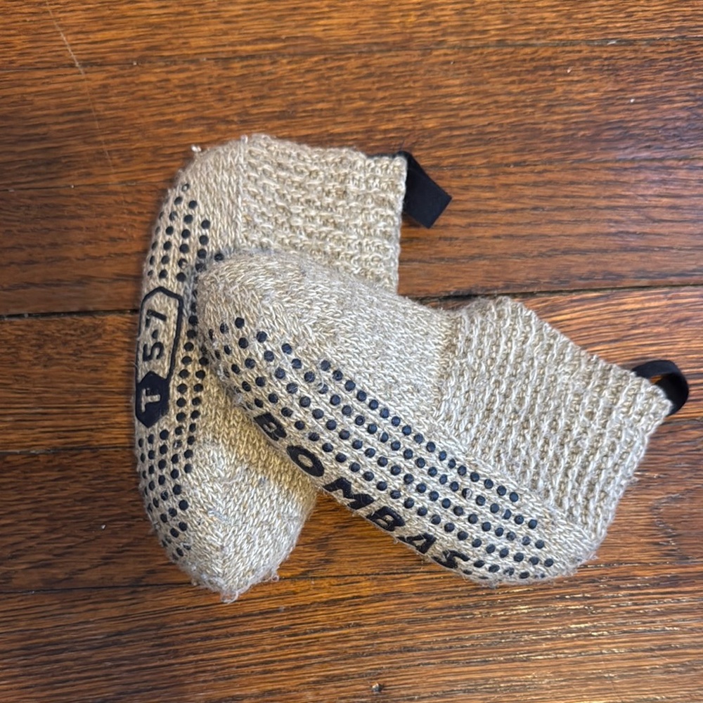 Bombas Beige Knit Slipper Socks